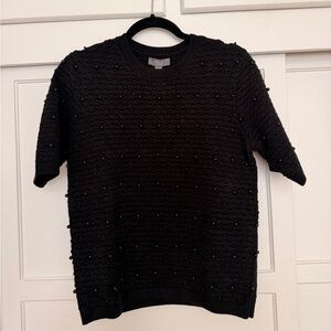 LYSSE NWT Black Beaded Sweater